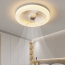 White Round Design Bedroom Ceiling Fan With LED Lighting