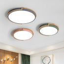 Contemporary Wood LED Flush Ceiling Lights For Bedroom