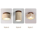Wood Simplicity Cylindrical Hallway Ceiling Light