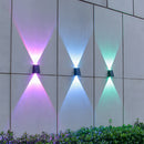Waterproof Outdoor Solar Wall Lights Up & Down Fence Lighting for Courtyard Garage Front Porch