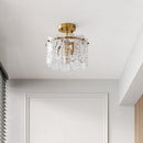 Luxurious Gold Glass Hallway Ceiling Light