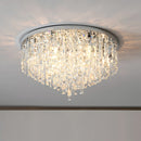 Luxury Crystal Ceiling Light Stainless Steel Flush Mount for Porch