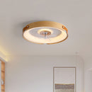 Wood Simple Round Ceiling Fan With LED Lighting