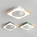 Modern Round Wood Ceiling Fans With LED Lights