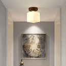 Minimalism White Semi-Flush Hallway Ceiling Light