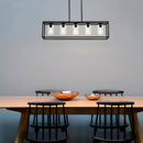 Farmhouse Chandeliers for Kitchen Island with Clear Glass Shade