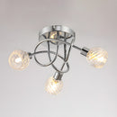 Nordic Simple Crystal Glass 3-Lights Bedroom Ceiling Light