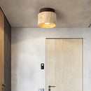 Wood Simplicity Cylindrical Hallway Ceiling Light