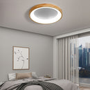 Disc Wood Minimalist LED Ceiling Light For Bedroom
