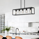 Farmhouse Chandeliers for Kitchen Island with Clear Glass Shade