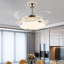 Crystal Simple Bedroom Ceiling Fan Lighting