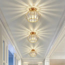 Luxurious Gold Crystal Hallway Ceiling Light