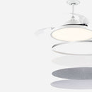 White Simple Design Flush Ceiling Fan With LED Lights