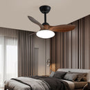 Natural Wood Simple Stylish Ceiling Fan With LED Light