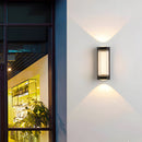 LED Up and Down Black Outdoor Wall Lights, Cool White Light