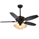 Coffee Glass Ceiling Fans With Lights