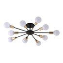 Black Simple Iron Multi-Head Chandelier For Bedroom