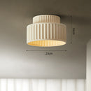 1-Light Cream Style Vintage Drum Semi Flush Mount Ceiling Lamp