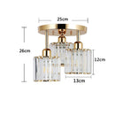 Crystal Semi Flush Ceiling Lights for Living Room, Hallway