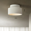 1-Light Cream Style Vintage Drum Semi Flush Mount Ceiling Lamp