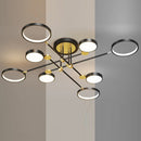 Multi Rings LED Gold and Black Bedroom Ceiling Light