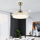 Crystal Simple Bedroom Ceiling Fan Lighting