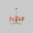 Bubble Pink Glass Marshmallow Chandelier