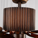 Brown Vintage Wood Flower Shape Ceiling Fan With Lighting