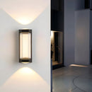 LED Up and Down Black Outdoor Wall Lights, Cool White Light
