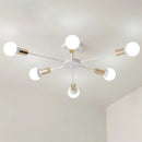 Black Simple Iron Multi-Head Chandelier For Bedroom