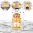 Modern Gold Glass Semi-Flush Hallway Light Fixture