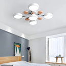 Contemporary Round Iron LED Semi-Flush Chandelier