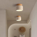 Wood Simplicity Cylindrical Hallway Ceiling Light