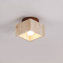 Wood Simplicity Cylindrical Hallway Ceiling Light