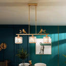 Multi-Head Birdie Designer Long Crystal Island Lamps