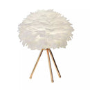 Creative Feather Bedroom White Table Lamps