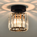 Modern Simplicity Clear Striped Glass Shade Ceiling Light