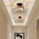 Modern Simplicity Clear Striped Glass Shade Ceiling Light