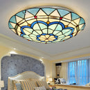 Vintage Stained Glass Flush Mount Ceiling Fixture