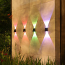 Waterproof Outdoor Solar Wall Lights Up & Down Fence Lighting for Courtyard Garage Front Porch