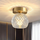 Contemporary Mini Clear Semi-Flush Hallway Ceiling Light