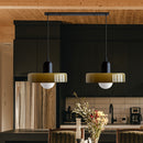2 Heads Modern Bauhaus Stained Glass Pendant Lamp