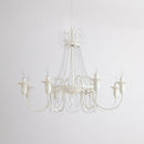 Vintage White Metal & Glass Luxury Chandelier Light