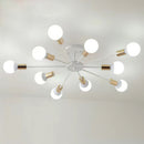 Black Simple Iron Multi-Head Chandelier For Bedroom