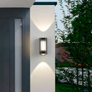 LED Up and Down Black Outdoor Wall Lights, Cool White Light