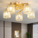 Luxury Crystal Semi Flush Ceiling Light