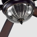 Wood Vintage Design Flush Ceiling Fan With LED Light