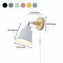 Simple Macaron Style Wood Bedroom Wall Light