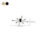 Simple Gold Iron Semi Flush Chandelier For Bedroom