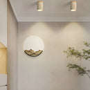 Wood Simplicity Cylindrical Hallway Ceiling Light